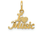 FJC Finejewelers 14k Yellow Gold I Love Music Charm