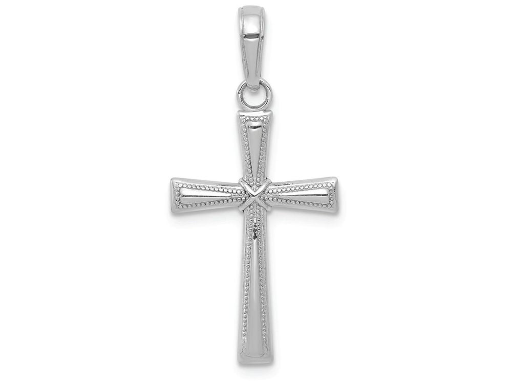 FJC Finejewelers 14k White Gold Bright Cut X Cross Charm