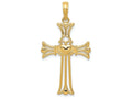 FJC Finejewelers 14k Yellow Gold Claddagh Cross Charm