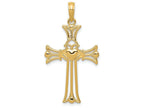 FJC Finejewelers 14k Yellow Gold Claddagh Cross Charm