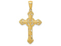 FJC Finejewelers 14k Yellow Gold Stick Cross On Ornate Cross Charm