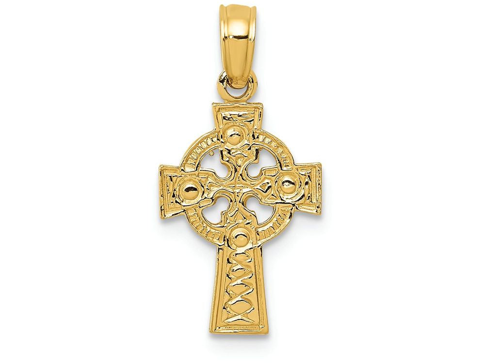 FJC Finejewelers 14k Yellow Gold Celtic Cross with Eternity Circle Charm