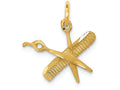 FJC Finejewelers 14k Yellow Gold Comb Scissors Charm