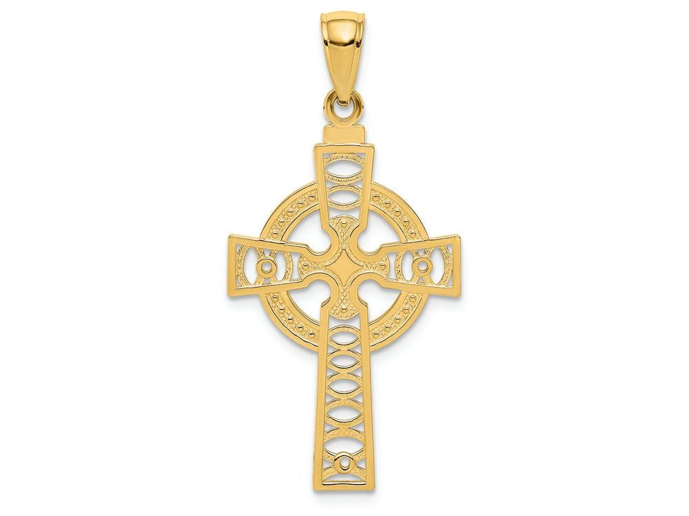 FJC Finejewelers 14k Yellow Gold Celtic Cross with Eternity Circle Charm