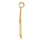 FJC Finejewelers 14k Yellow Gold with with Rhodium Bright Cut Filigree Cut-out Cross Charm