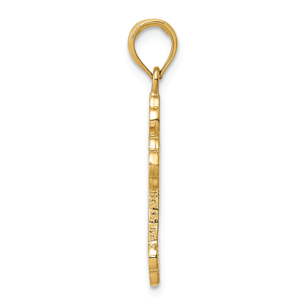 FJC Finejewelers 14k Yellow Gold Budded Cross Charm