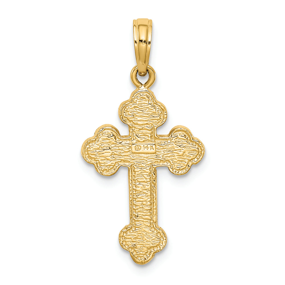 FJC Finejewelers 14k Yellow Gold Budded Cross Charm