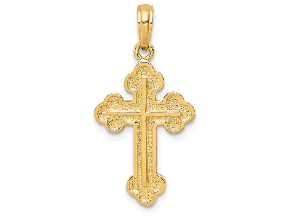 FJC Finejewelers 14k Yellow Gold Budded Cross Charm