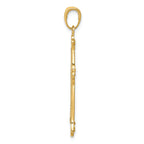 FJC Finejewelers 14k Yellow Gold with Rhodium White Cross In Budded Yellow Cross Frame Charm