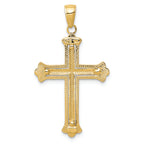 FJC Finejewelers 14k Yellow Gold with Rhodium White Cross In Budded Yellow Cross Frame Charm