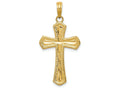 FJC Finejewelers 14k Yellow Gold Bright Cut Beveled Edges Cross Charm