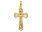 FJC Finejewelers 14k Yellow Gold Bright Cut Beveled Edges Cross Charm