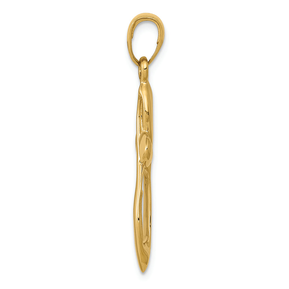 FJC Finejewelers 14k Yellow Gold Polished with Satin Figure 8 Cross Charm