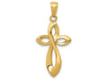 FJC Finejewelers 14k Yellow Gold Polished with Satin Figure 8 Cross Charm