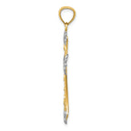 FJC Finejewelers 14k Yellow Gold with with Rhodium Bright Cut Cross Charm