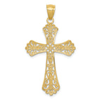 FJC Finejewelers 14k Yellow Gold with with Rhodium Bright Cut Cross Charm