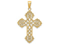 FJC Finejewelers 14k Yellow Gold Lacey Budded Cross Charm