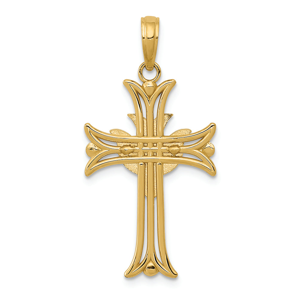 FJC Finejewelers 14k Yellow Gold Dove On Cross Charm
