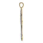 FJC Finejewelers 14k Two-tone Gold Bright Cut Layered Cross Charm