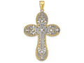 FJC Finejewelers 14k Two-tone Gold Bright Cut Layered Cross Charm