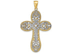 FJC Finejewelers 14k Two-tone Gold Bright Cut Layered Cross Charm