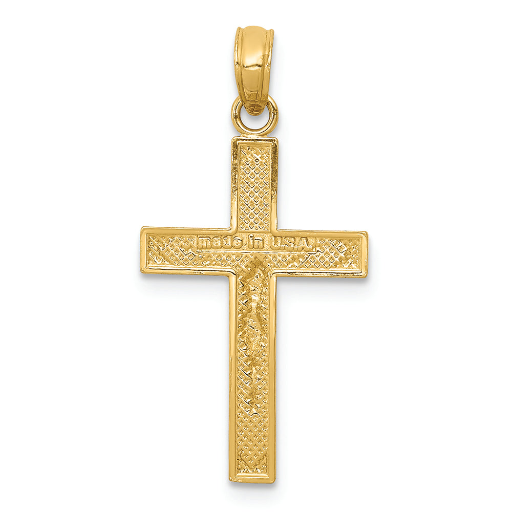 FJC Finejewelers 14k Yellow Gold Beveled Tipped Crucifix Charm