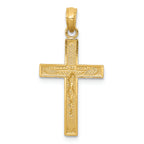 FJC Finejewelers 14k Yellow Gold Beveled Tipped Crucifix Charm