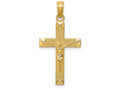 FJC Finejewelers 14k Yellow Gold Beveled Tipped Crucifix Charm