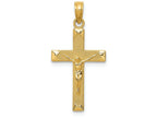 FJC Finejewelers 14k Yellow Gold Beveled Tipped Crucifix Charm