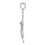 FJC Finejewelers 14k White Gold White Crucifix with Engraved Hearts Scroll Tips Charm