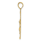 FJC Finejewelers 14k Yellow Gold Bright Cut Fancy Tipped Crucifix Charm