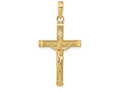 FJC Finejewelers 14k Yellow Gold Bright Cut Fancy Tipped Crucifix Charm