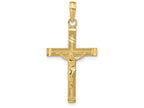 FJC Finejewelers 14k Yellow Gold Bright Cut Fancy Tipped Crucifix Charm