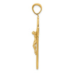 FJC Finejewelers 14k Yellow Gold Textured Crucifix Latin Cross Charm