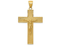FJC Finejewelers 14k Yellow Gold Textured Crucifix Latin Cross Charm