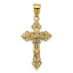 FJC Finejewelers 14k Two-tone Gold Small Lacey-edged Inri Crucifix Charm