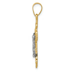 FJC Finejewelers 14k Two-tone Gold Small Lacey-edged Inri Crucifix Charm
