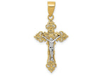 FJC Finejewelers 14k Two-tone Gold Small Lacey-edged Inri Crucifix Charm