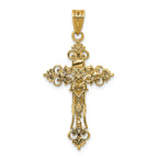 FJC Finejewelers 14k Two-tone Gold Medium Lacey-edged Inri Crucifix Charm