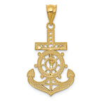 FJC Finejewelers 14k Yellow Gold with with Rhodium Bright Cut Mariners Cross Charm