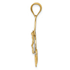 FJC Finejewelers 14k Yellow Gold with with Rhodium Bright Cut Mariners Cross Charm