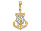 FJC Finejewelers 14k Yellow Gold with with Rhodium Bright Cut Mariners Cross Charm
