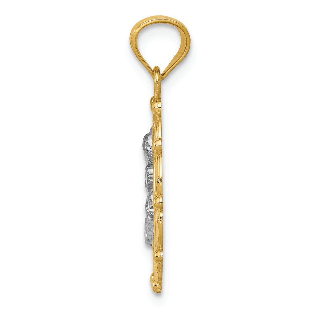 FJC Finejewelers 14k Yellow Gold with with Rhodium Mother Holding Baby Charm