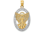 FJC Finejewelers 14k Yellow Gold with with Rhodium Believepeacefaithhope Angel Charm