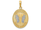 FJC Finejewelers 14k Yellow Gold with with Rhodium Reversible with Prayer Guardian Angel Charm