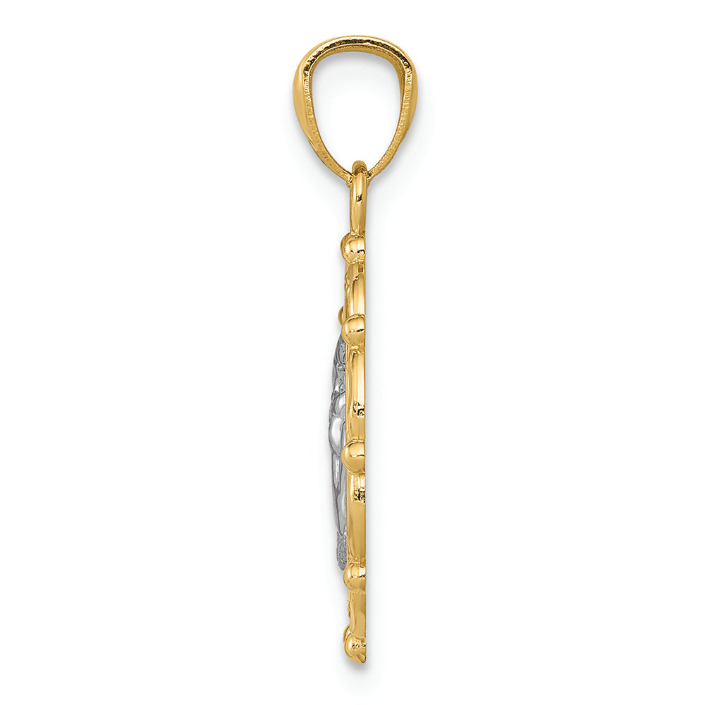 FJC Finejewelers 14k Yellow Gold with with Rhodium Angel Charm
