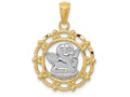 FJC Finejewelers 14k Yellow Gold with with Rhodium Angel Charm