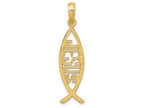 FJC Finejewelers 14k Yellow Gold Ichthus Fish with Jesus Charm