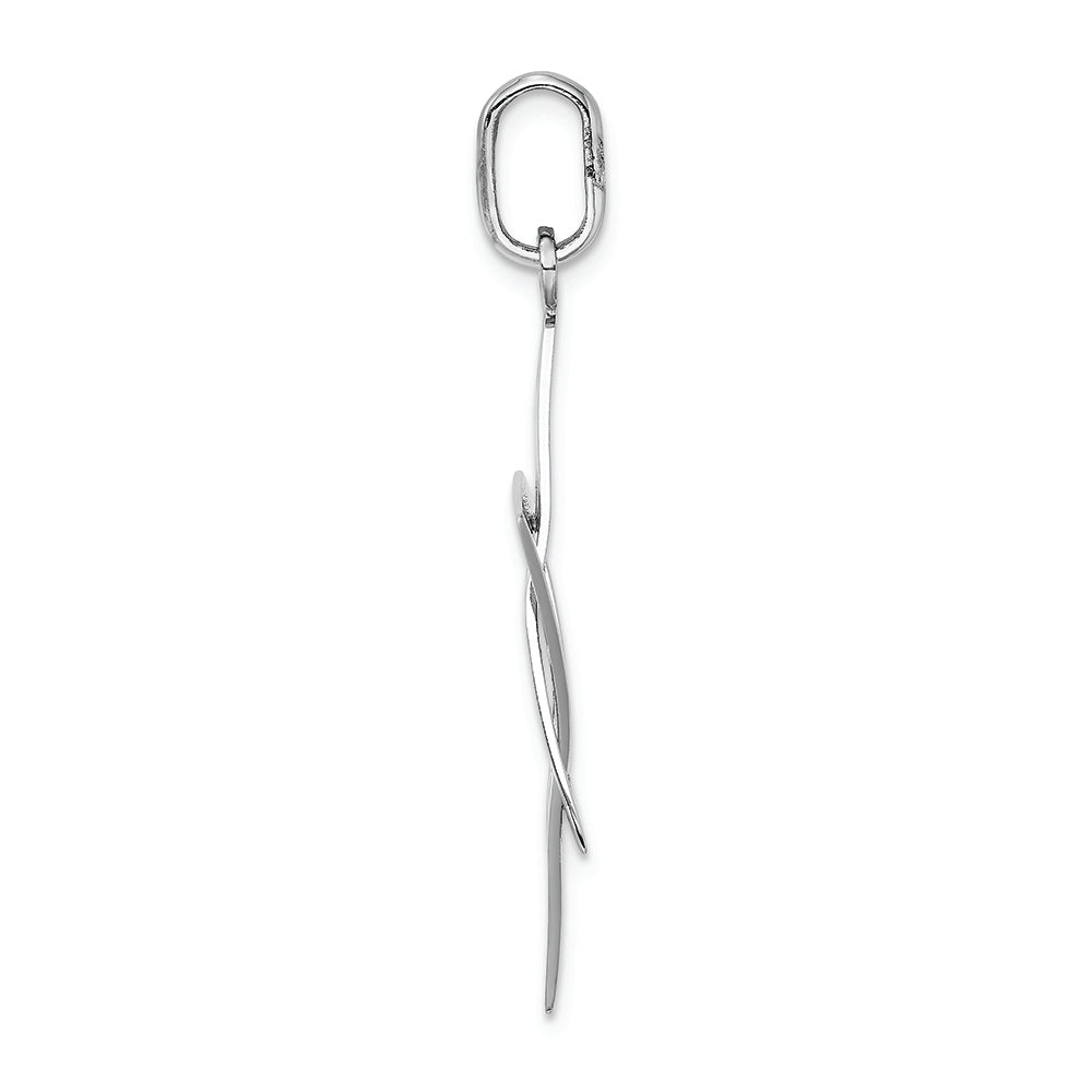 FJC Finejewelers 14k White Gold 3d Elongated Star Of David Charm