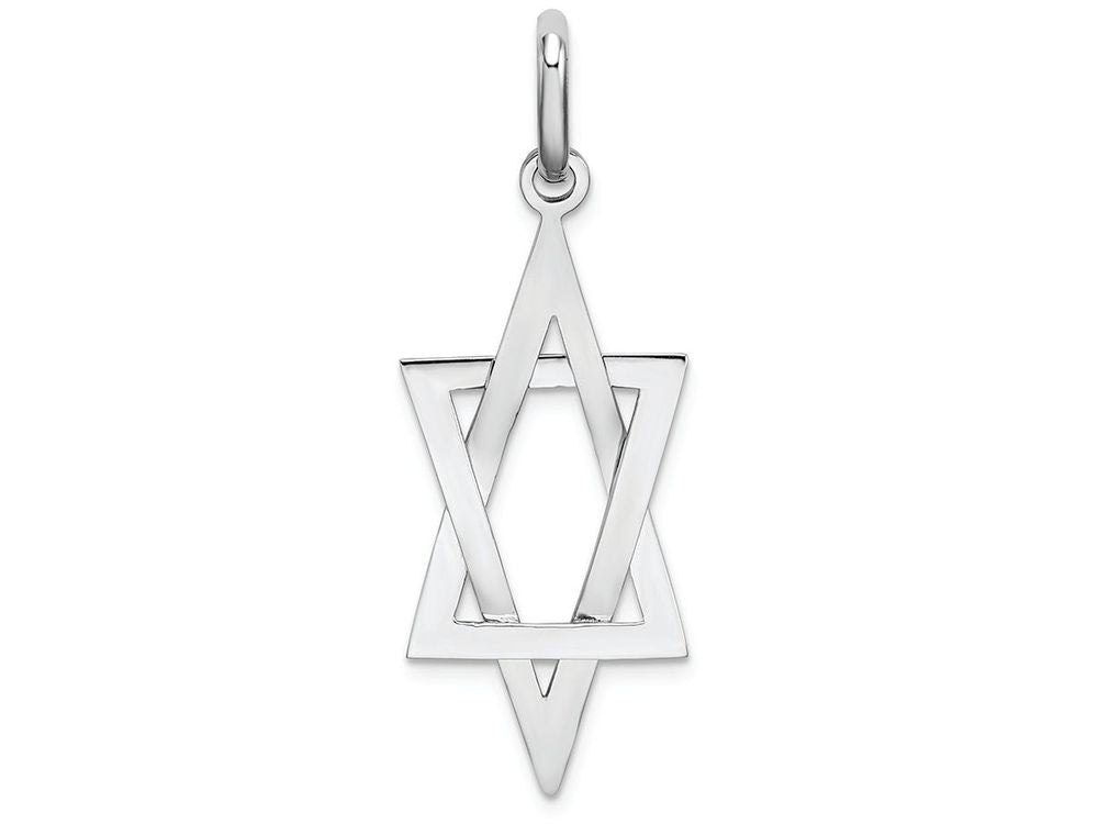 FJC Finejewelers 14k White Gold 3d Elongated Star Of David Charm